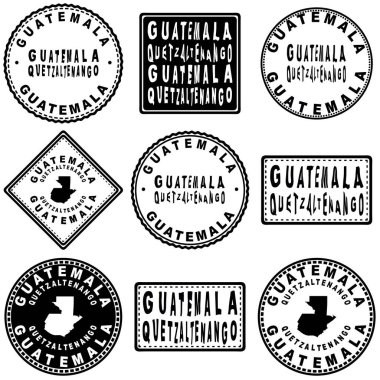 Guatemala Quetzaltenango Yuvarlak Mühür Harita Tasarımı