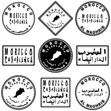 Fas Kazablanka Yuvarlak Mühür Harita Tasarımı