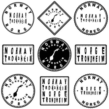 Norveç Trondheim Yuvarlak Mühür Harita Tasarımı