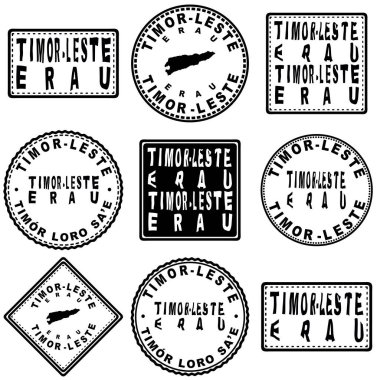 Doğu Timor Erau Yuvarlak Mühür Harita Tasarımı