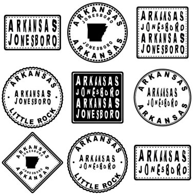 Arkansas Jonesboro Yuvarlak Mühür Harita Tasarımı