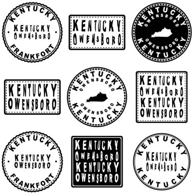 Kentucky Owensboro Yuvarlak Mühür Harita Tasarımı