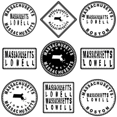 Massachusetts Lowell Yuvarlak Mühür Harita Tasarımı