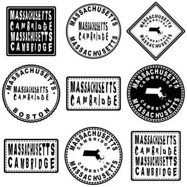 Massachusetts Cambridge Yuvarlak Mühür Harita Tasarımı