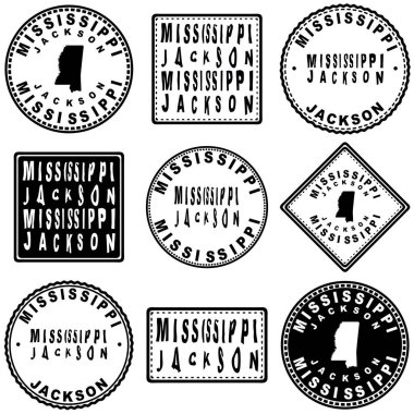 Mississippi Jackson Yuvarlak Mühür Harita Tasarımı