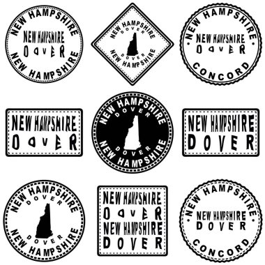 New Hampshire Dover Yuvarlak Mühür Harita Tasarımı