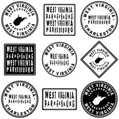 Batı Virginia Parkersburg Yuvarlak Mühür Haritası Tasarımı