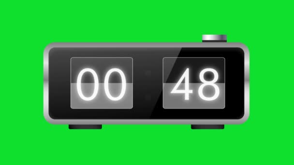 1分钟倒计时动画60秒到0秒 现代平面设计 动画绿色背景 全Hd — 图库视频影像