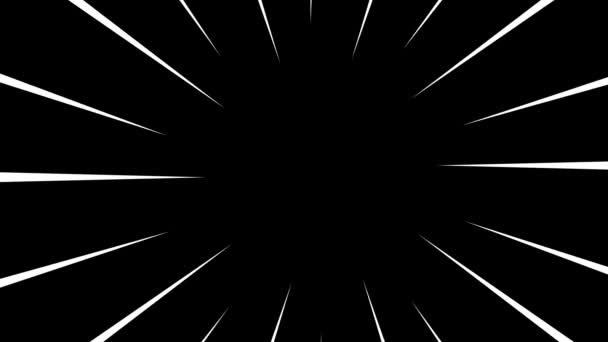 Anime Speed Line Background Animation Black Comic Light Speed Lines — Stock Video