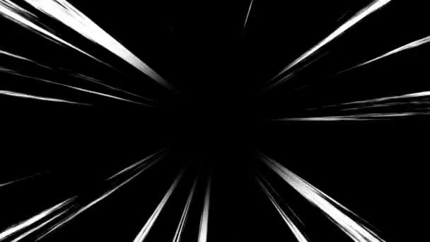 Anime Ταχύτητα Γραμμή Φόντο Animation Μαύρο Γραμμές Ταχύτητας Φωτός Κίνηση — Αρχείο Βίντεο