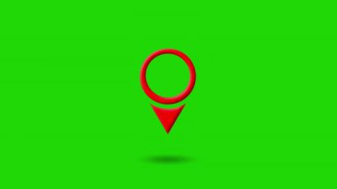 Haritadaki konumu gösteren konum pimi, harita için pimin GPS hareketi, konum haritasının animasyonu gps işaretleyici işaretleyicisi. 4K
