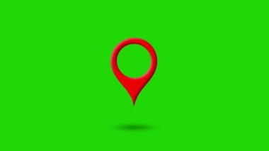 Haritadaki konumu gösteren konum pimi, harita için pimin GPS hareketi, konum haritasının animasyonu gps işaretleyici işaretleyicisi. 4K