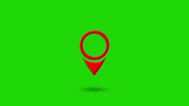 Haritadaki konumu gösteren konum pimi, harita için pimin GPS hareketi, konum haritasının animasyonu gps işaretleyici işaretleyicisi. 4K
