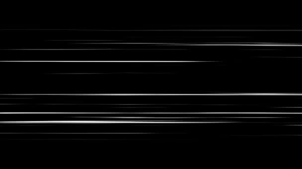 Anime Ταχύτητα Γραμμή Φόντο Animation Μαύρο Γραμμές Ταχύτητας Φωτός Κίνηση — Αρχείο Βίντεο