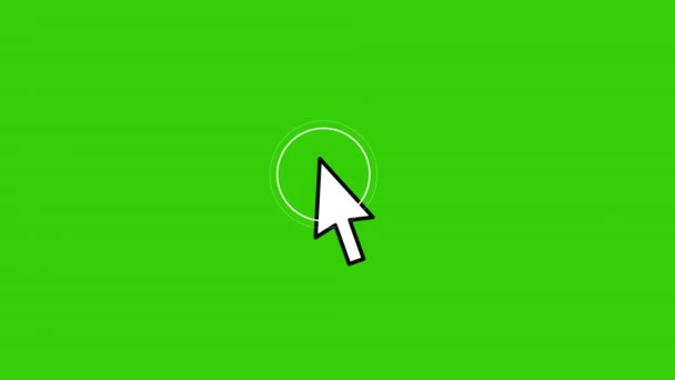 Kliknutí Myší Animovaný Symbol Kurzoru Šipky Animace Ukazatele Počítače Kliknutím — Stock video