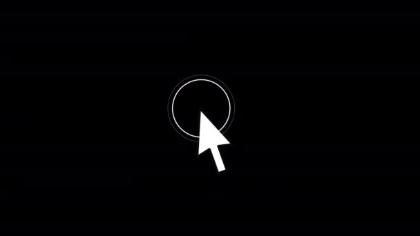 Kliknij Myszką Mysz Komputerowa Animowany Symbol Kursora Strzałek Animacja Wskaźnika — Wideo stockowe