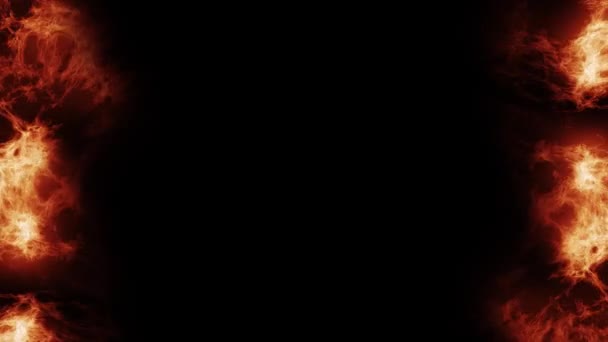 Эффект Петли Огненной Рамки Сжигание Фона Огнем Абстрактный Фон Бесшовный — стоковое видео