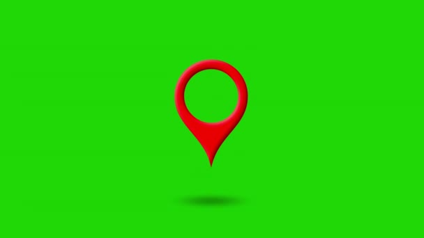Pin Lokasi Yang Menunjukkan Lokasi Pada Peta Gerakan Gps Pin — Stok Video