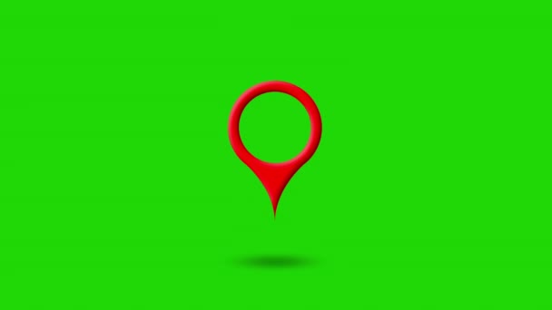 Pin Lokasi Yang Menunjukkan Lokasi Pada Peta Gerakan Gps Pin — Stok Video