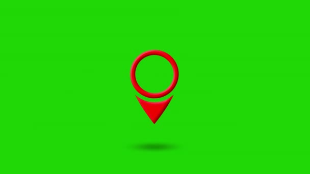 Location Pin Showing Location Map Gps Movement Pin Map Animation — Stock Video
