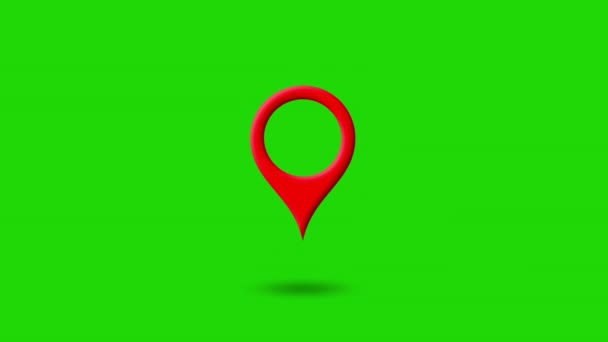 Локационный Штырь Показывающий Местоположение Карте Gps Движение Штыря Карты Анимация — стоковое видео