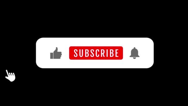 Suscribirse Recordar Botón Animación Botón Suscripción Animada Para Youtube Gusta — Vídeos de Stock