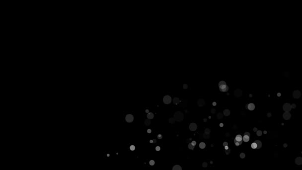 Abstraktní Bílý Třpyt Částice Černém Pozadí Smyčka Animace Krásným Bílým — Stock video