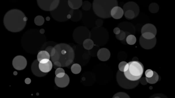 Brillo Blanco Abstracto Partícula Sobre Fondo Negro Animación Bucle Con — Vídeo de stock
