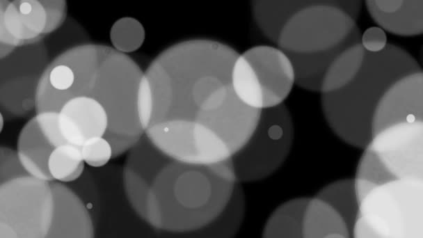 ブラックバックの抽象的な白い光沢と粒子 黒い背景に美しいホワイトボケのループアニメーション — ストック動画