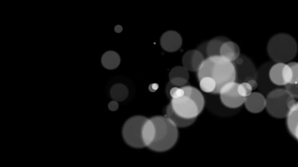 Streszczenie Biały Brokat Cząstka Czarnym Tle Pętla Animacji Pięknym Białym — Wideo stockowe