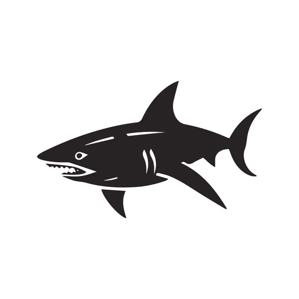 Aggressive Shark Logo Icon Vector Template — Stock Vector