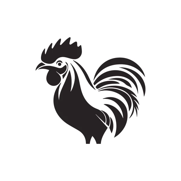 鶏やコックのロゴベクトルシルエット — ストックベクタ
