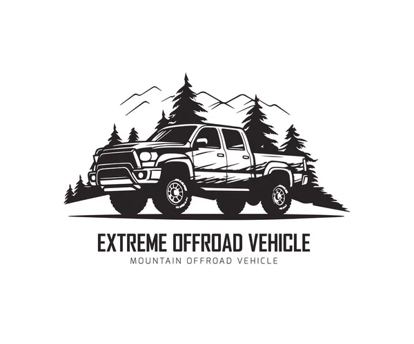 Berg Extreme Geländewagen Logo Silhouette Vektor — Stockvektor