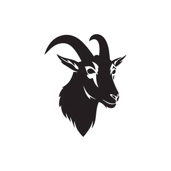 Black Goat Head Vector Design Vector Illustration — 스톡 벡터