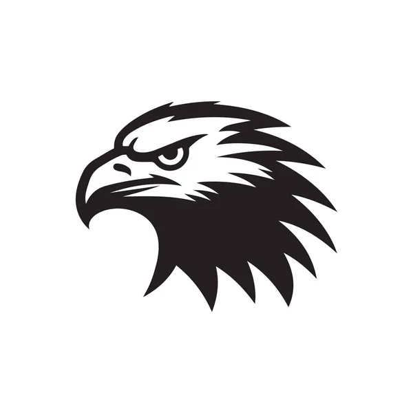 積極的なイーグルや鷹のロゴアイコンのシルエットベクトルテンプレート — ストックベクタ