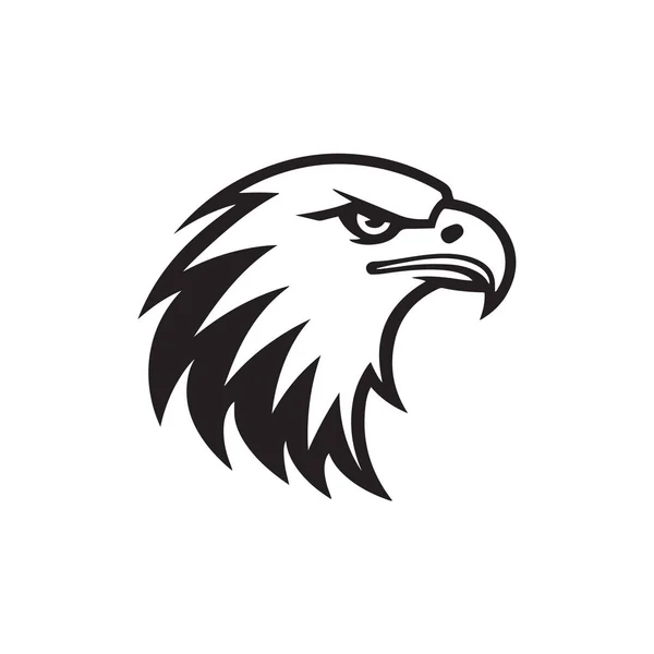 Agressivo Eagle Hawk Logotipo Silhueta Vetor —  Vetores de Stock