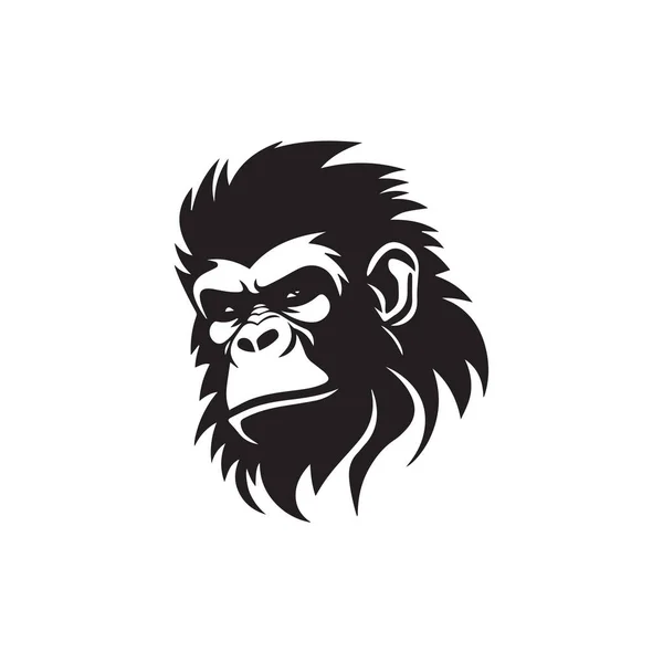 Agresivní Vektorová Šablona Loga Gorilla — Stockový vektor