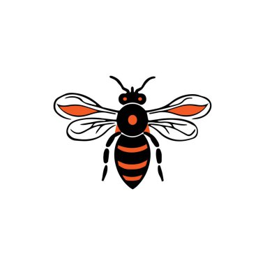Bal arısı logo simgesi, bal arısı vektör renkli şablon