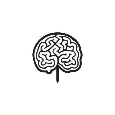 Beyaz arkaplanda izole edilmiş insan beyni medikal vektör simgesi