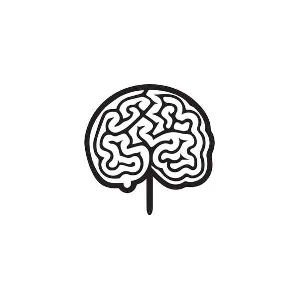 Illustration Icône Vectorielle Médicale Cerveau Humain Isolée Sur Fond Blanc — Image vectorielle