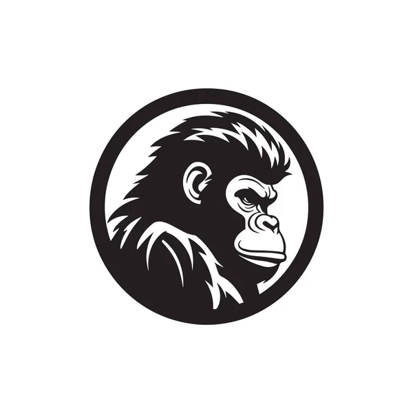 Vector Illustration Head Evil Ferocious Gorilla Mascot Logo — Stock Vector