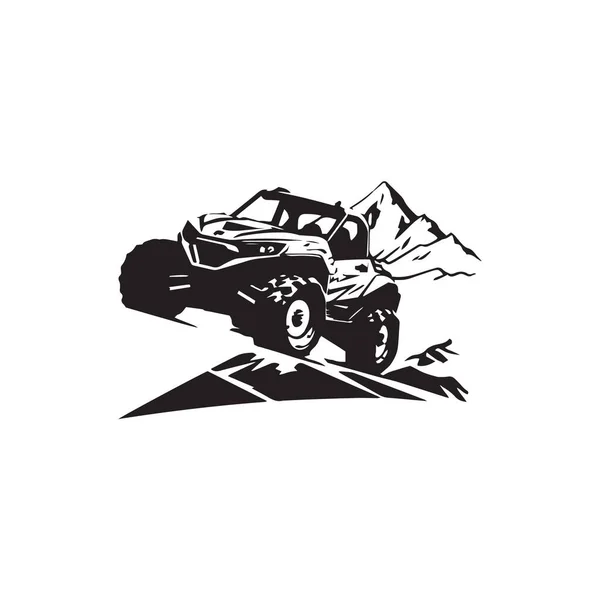 Offroad Buggy Auto Und Geländewagen Logo Silhouette Vektor — Stockvektor