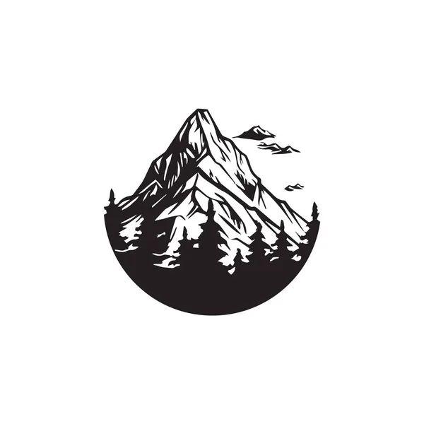Formas Montaña Aisladas Sobre Fondo Blanco Ilustración Vectorial — Vector de stock
