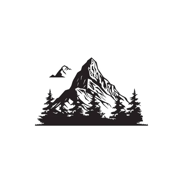 Silueta Vectorial Montaña Ilustración Vectorial Aislada — Vector de stock