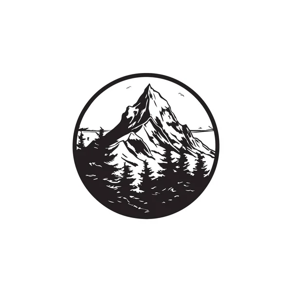 Βουνό Διάνυσμα Σιλουέτα Οροσειράς Απομονωμένη Διανυσματική Απεικόνιση Βουνό Σιλουέτα — Διανυσματικό Αρχείο