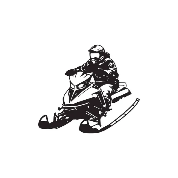 Sneeuwscooter Paden Logo Ontwerp Vector — Stockvector