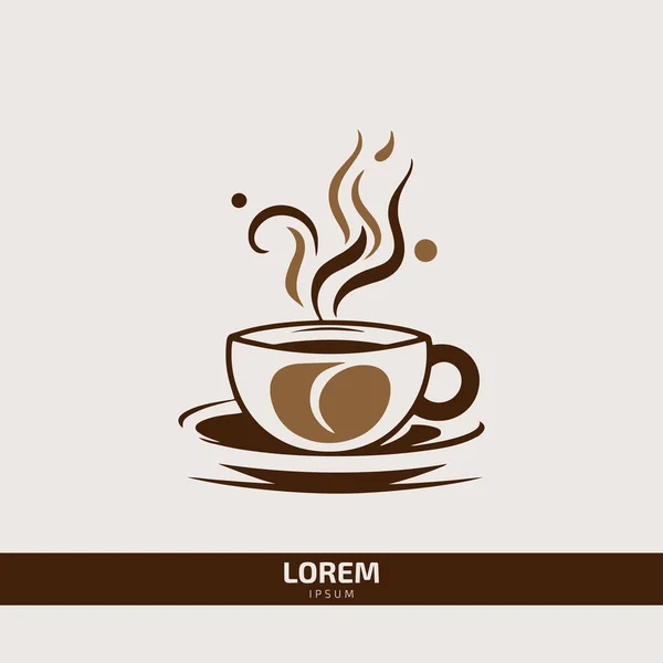 ティーカップやコーヒーショップのロゴアイコンベクトルテンプレート — ストックベクタ