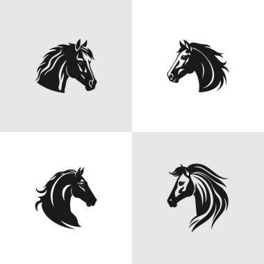 At Logosu. Stallion Premium Vektör Tasarımı Çizimi