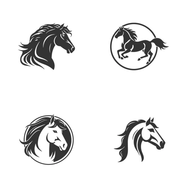 stock vector Horse Icons Set Isolated On White Background and Vector Illustration