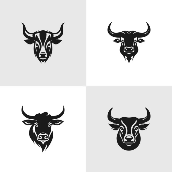 Conjunto Logotipos Con Queso Mozzarella Búfalo Ilustración Simple Vectorial Aislada — Archivo Imágenes Vectoriales